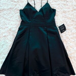 Lulu's Chic Black Satin Mini Dress